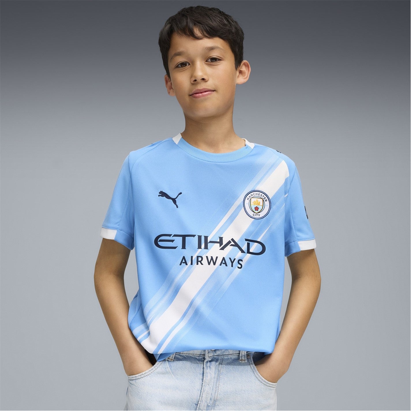 Manchester City Home Shirt 2025 2026 Juniors