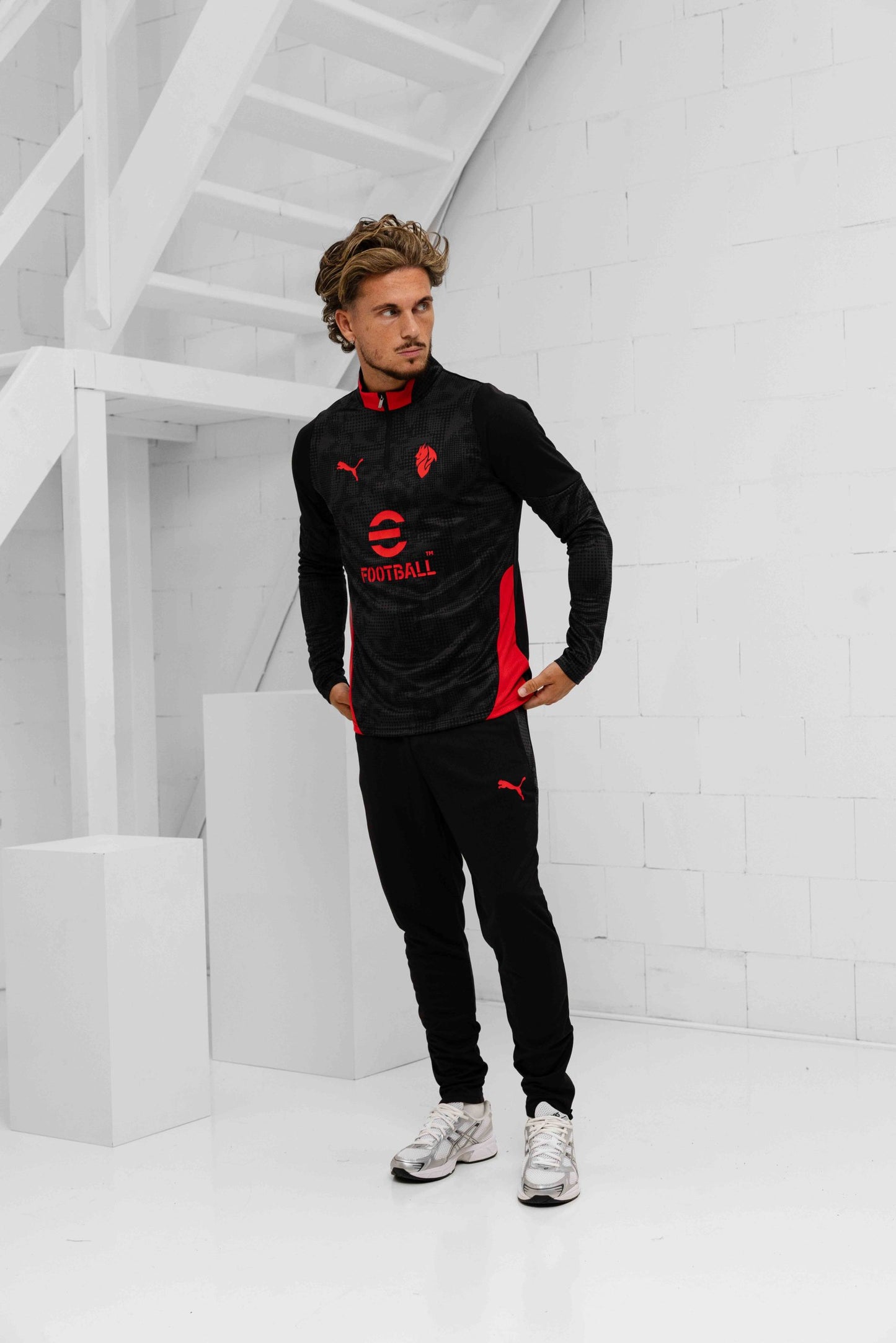AC Milan 1/4 Zip Tracksuit Senior 2025/2026 Black