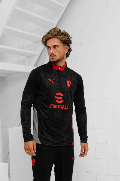 AC Milan 1/4 Zip Tracksuit Senior 2025/2026 Black